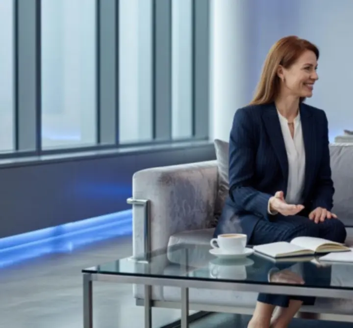 Client and consultant discussing project milestones in a conference room