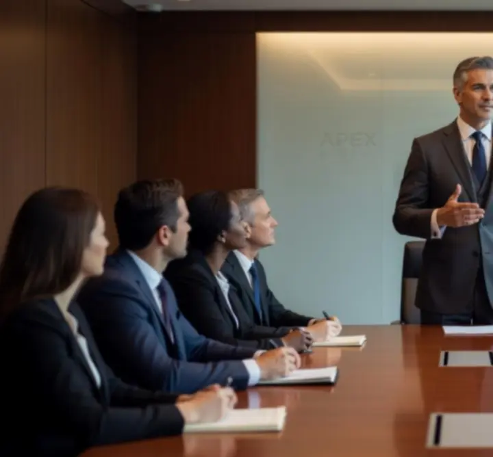 Leadership team from BOP'S CONSULTANCY LIMITED in a boardroom discussion
